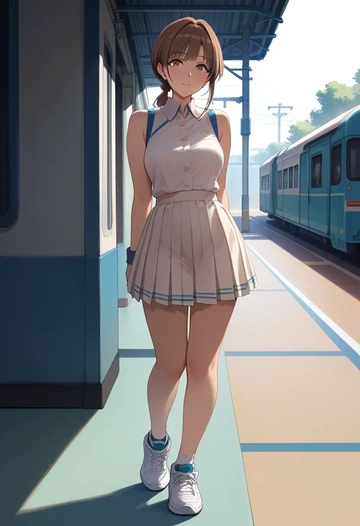 idolmaster,totoki_airi,tennis skirt  - AI generated anime art