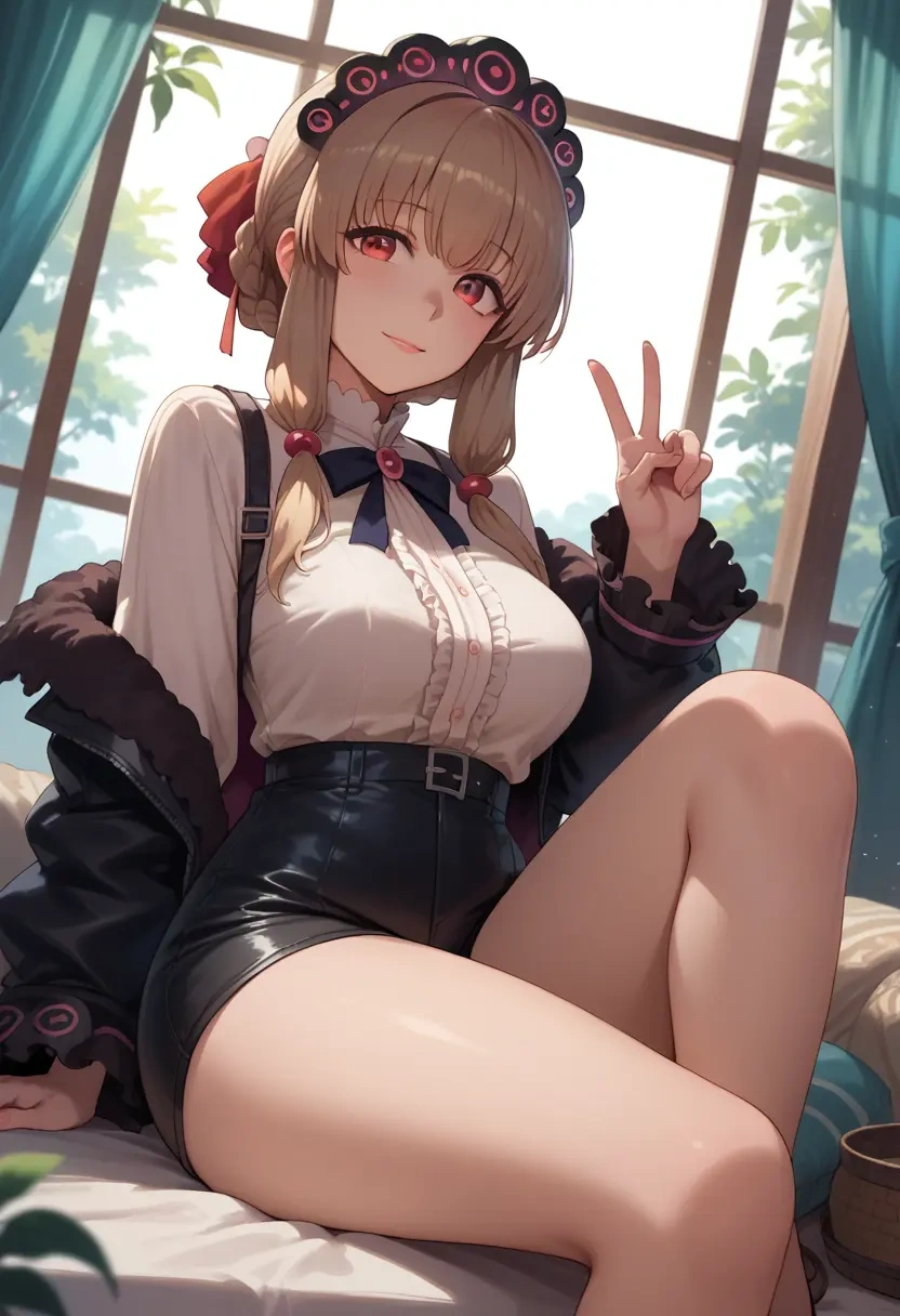 voiceroid,touhoku_kiritan,leather,shorts  - 