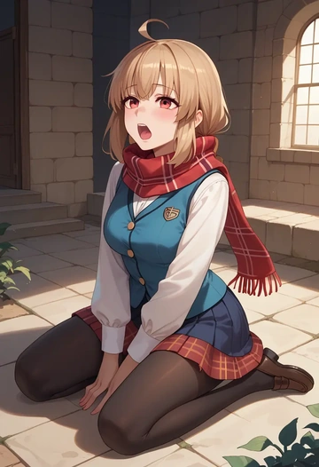 voiceroid,touhoku_kiritan,winter,student uniform,vest  - AI generated anime art