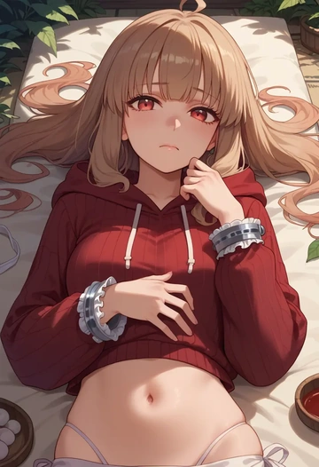 voiceroid,touhoku_kiritan,hoodie,cropped,high-waisted joggers  - AI generated anime art