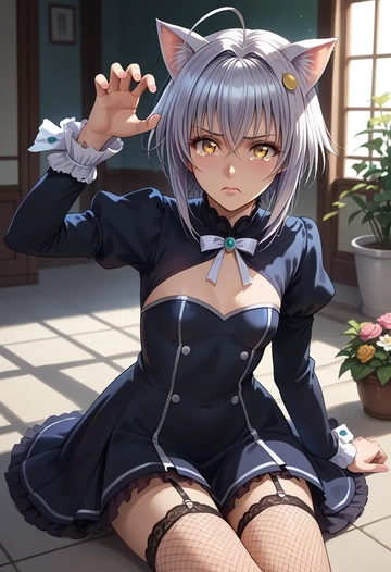 high_school_dxd,toujou_koneko,secretary,stockings,sexy, panties  - AI generated anime art