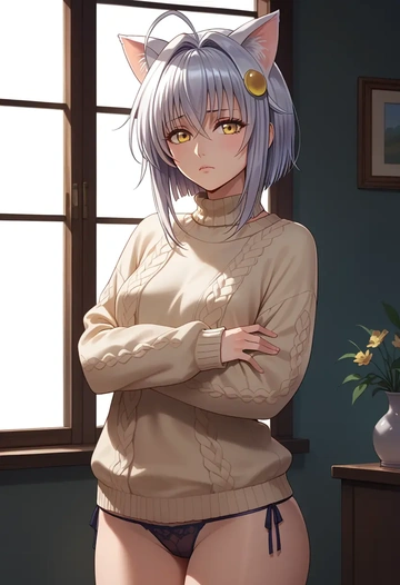 high_school_dxd,toujou_koneko,thong,sweater,sexy  - AI generated anime art