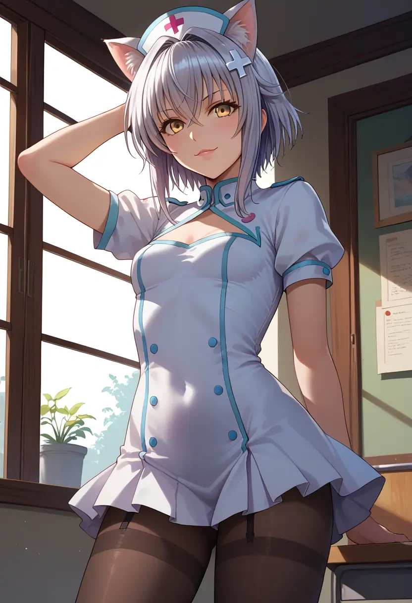 high_school_dxd,toujou_koneko,nurse, pantyhose,mini skirt  - 