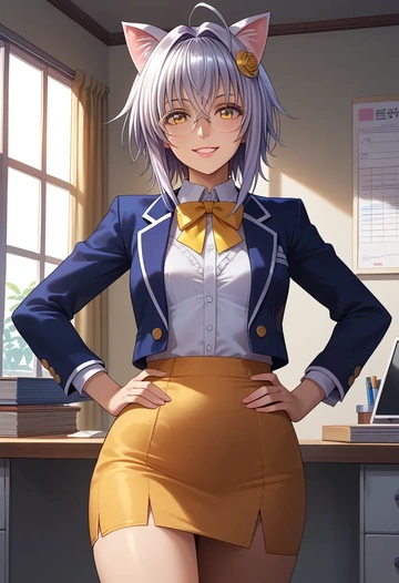 high_school_dxd,toujou_koneko,OL, glasses,  - AI generated anime art