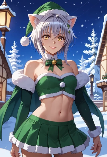 high_school_dxd,toujou_koneko,Christmas,dress  - AI generated anime art