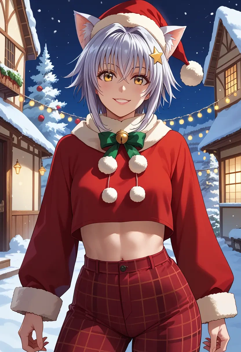 high_school_dxd,toujou_koneko,Christmas,plaid trousers  - 