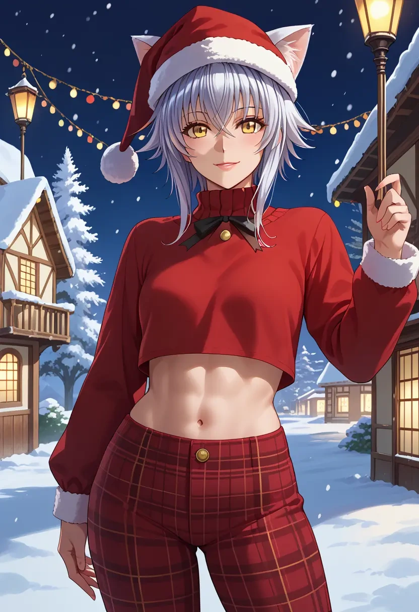 high_school_dxd,toujou_koneko,Christmas,plaid trousers  - 