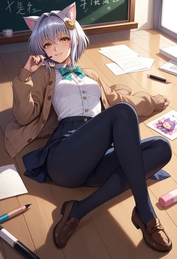 high_school_dxd,toujou_koneko,teacher, sweater  - AI generated anime art