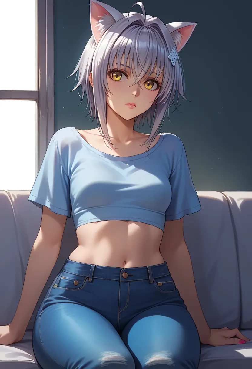 high_school_dxd,toujou_koneko,crop top  - 