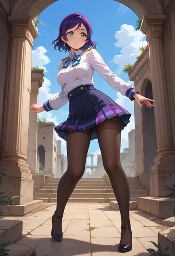 love_live,toujou_nozomi,shorts, pantyhose  - AI generated anime art