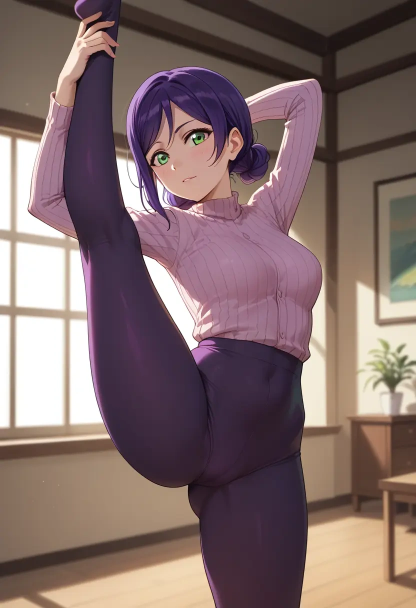 love_live,toujou_nozomi,yoga, standing split,sexy,  - 