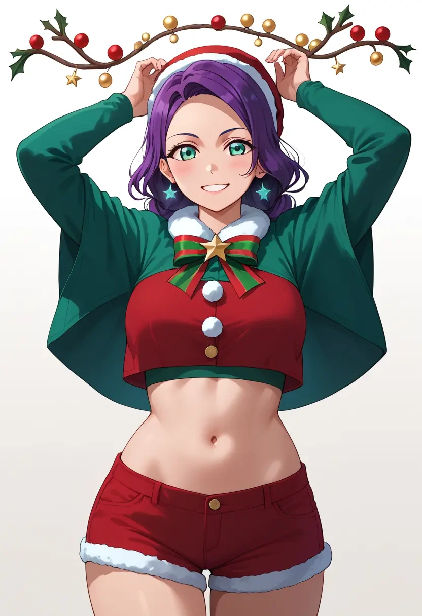 love_live,toujou_nozomi,Christmas,red velvet shorts  - 