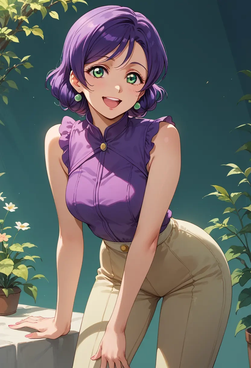 love_live,toujou_nozomi,jumpsuit,sleeveless,flare pants  - 