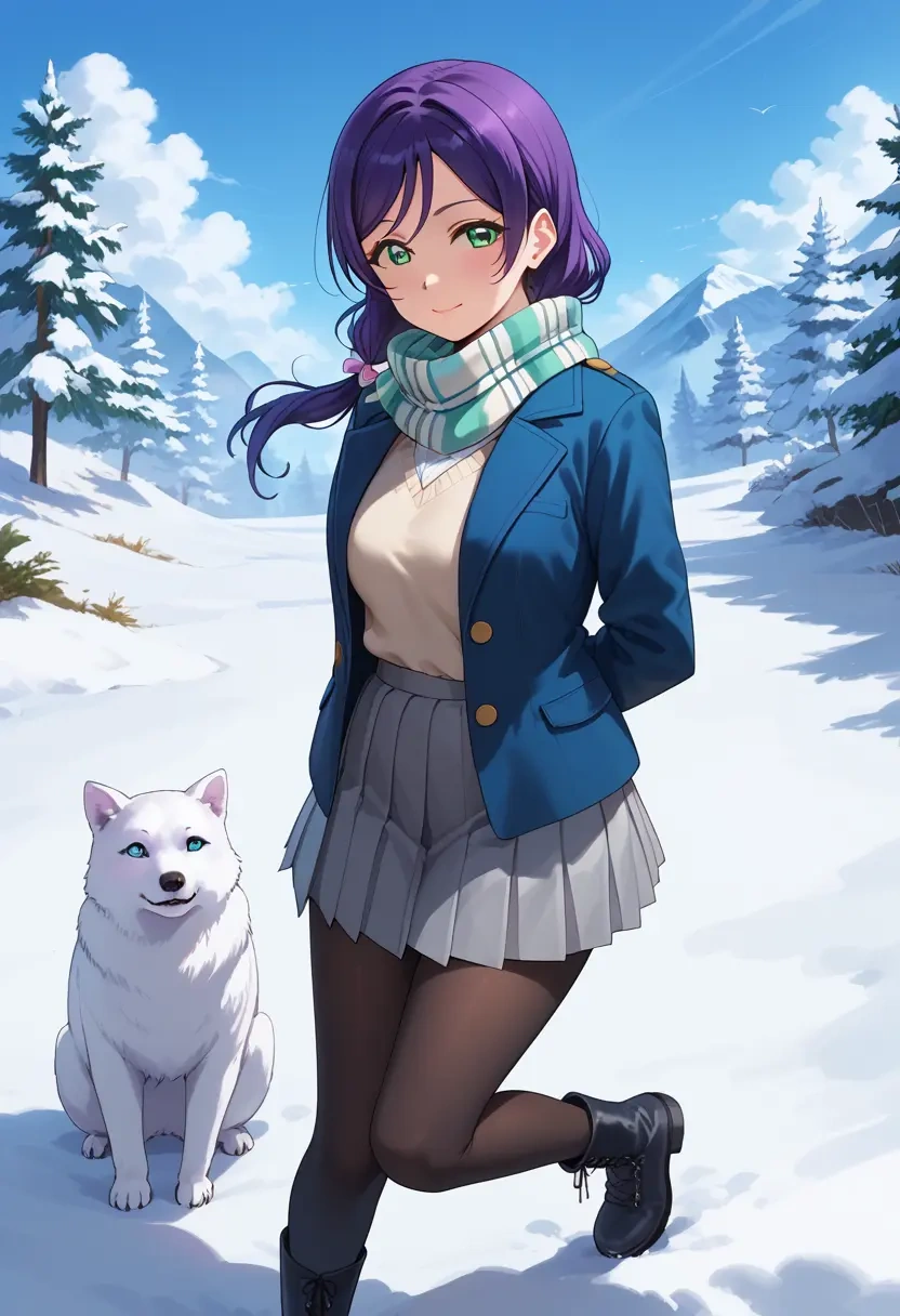 love_live,toujou_nozomi,winter,student uniform,puffer coat  - 