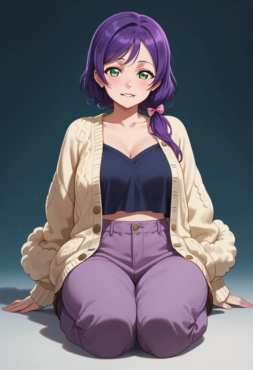 love_live,toujou_nozomi,cardigan,oversized,wide-leg pants  - 