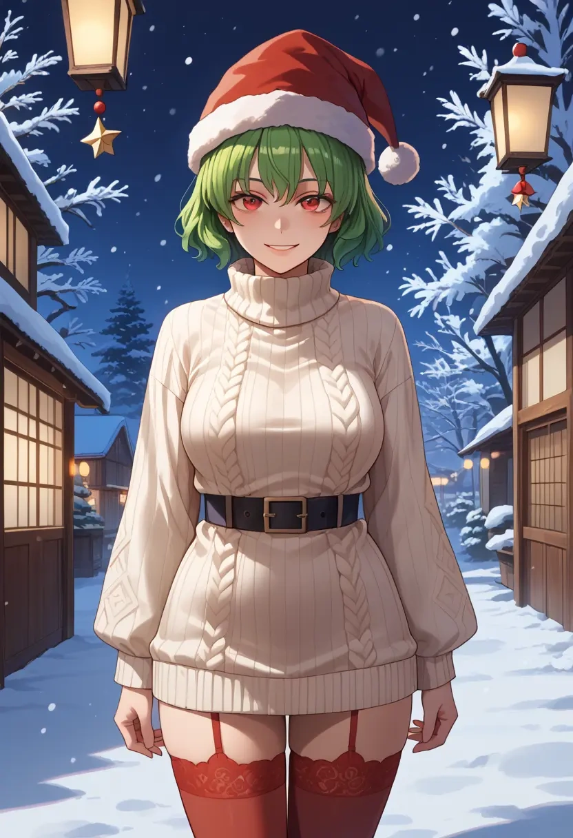 touhou,toutetsu_yuuma,Christmas,sweater dress,stockings  - 