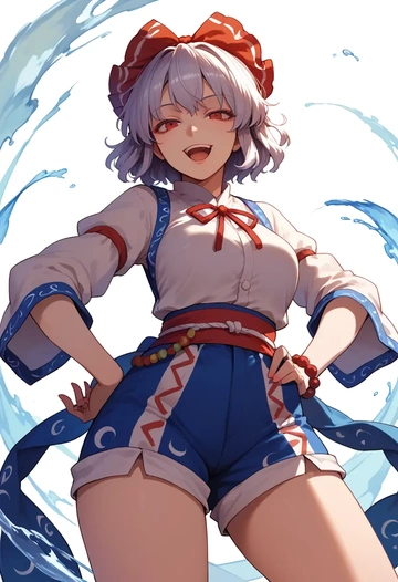 touhou,toutetsu_yuuma,jogger shorts,oversized tank  - AI generated anime art