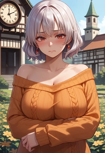 touhou,toutetsu_yuuma,orange,sweater  - AI generated anime art