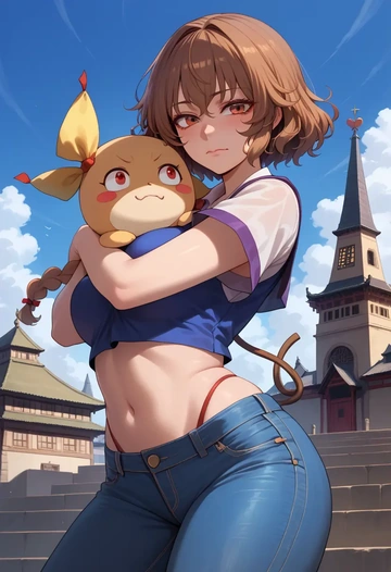 touhou,toyosatomimi_no_miko,crop top  - AI generated anime art