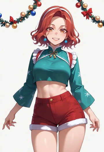 touhou,toyosatomimi_no_miko,Christmas,red velvet shorts  - AI generated anime art