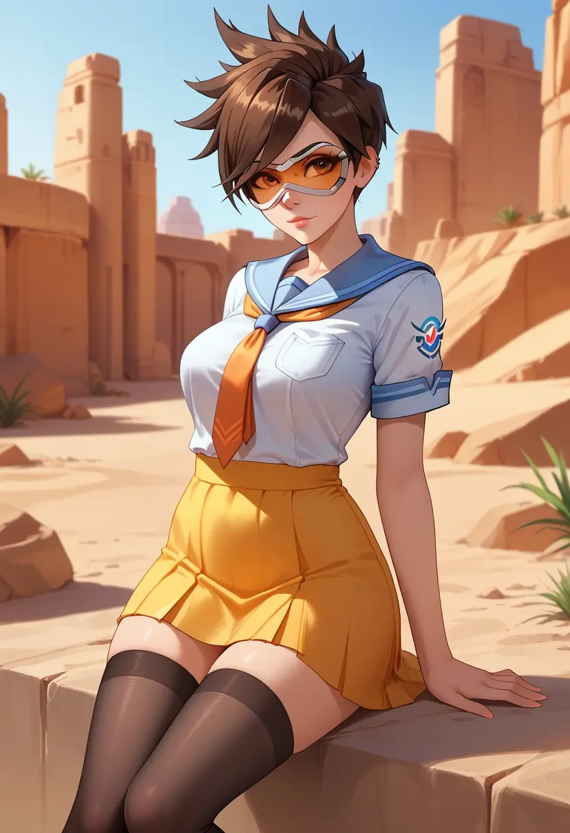 overwatch,tracer_(overwatch),jk uniform, stockings  - 