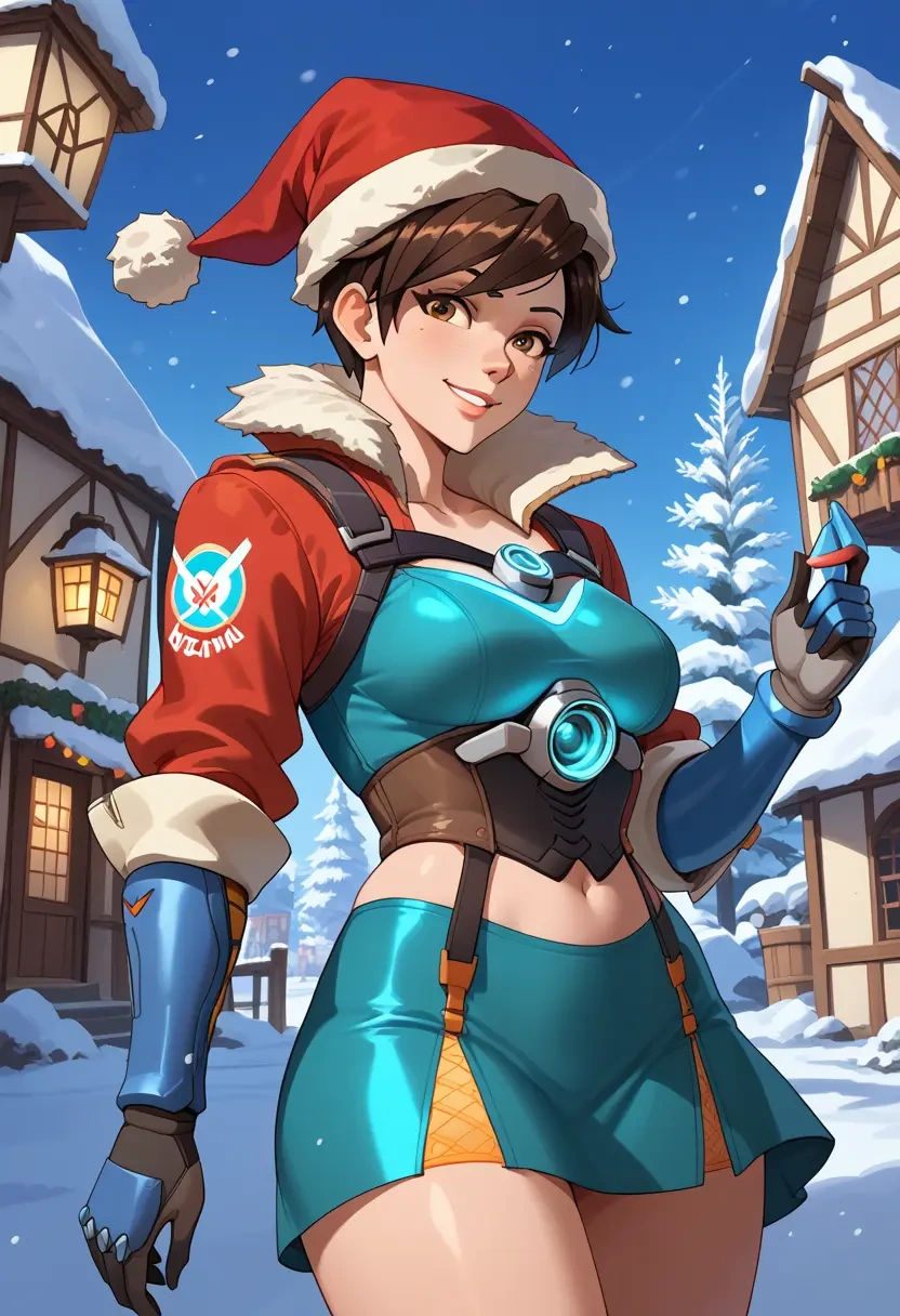 overwatch,tracer_(overwatch),Christmas,dress  - 