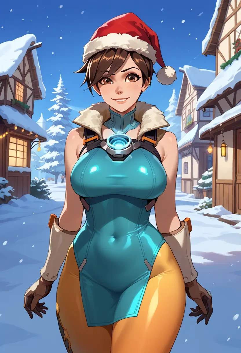 overwatch,tracer_(overwatch),Christmas,dress  - 