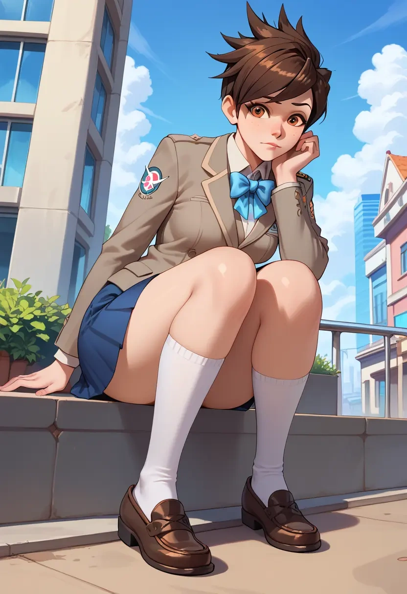 overwatch,tracer_(overwatch),winter,student uniform,blazer  - 