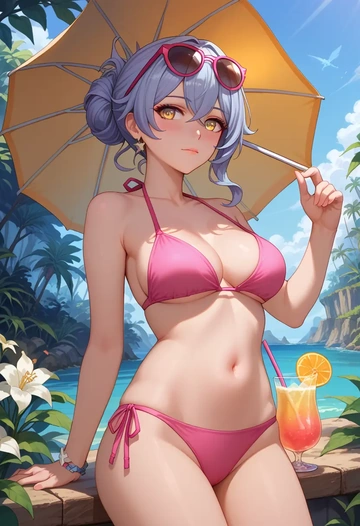 honkai_star_rail,trailblazer_(honkai_star_rail),bikini  - AI generated anime art