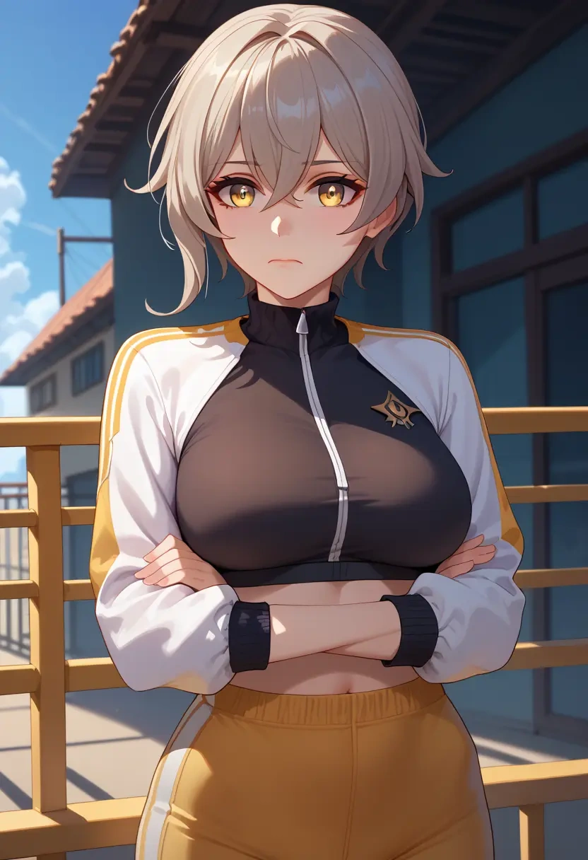 honkai_star_rail,trailblazer_(honkai_star_rail),athletic,track suit  - 