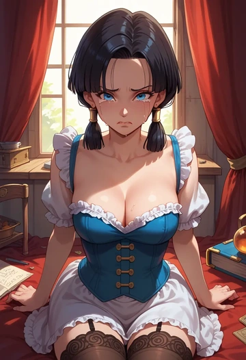 dragon_ball,trunks_(dragon_ball),Victorian-era,stockings,sexy  - AI generated anime art