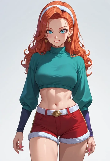 dragon_ball,trunks_(dragon_ball),Christmas,red velvet shorts  - AI generated anime art