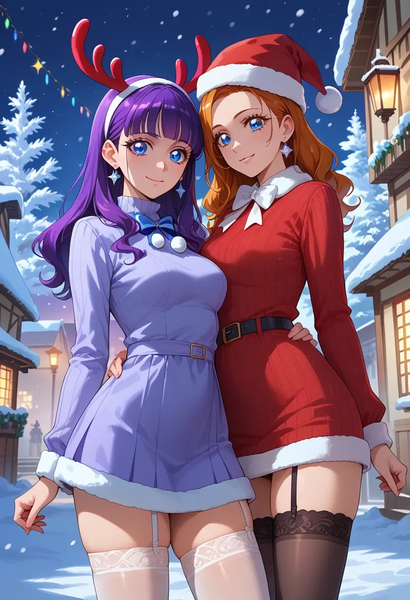 precure,tsukikage_yuri,sweater,stockings,Thigh garters  - 