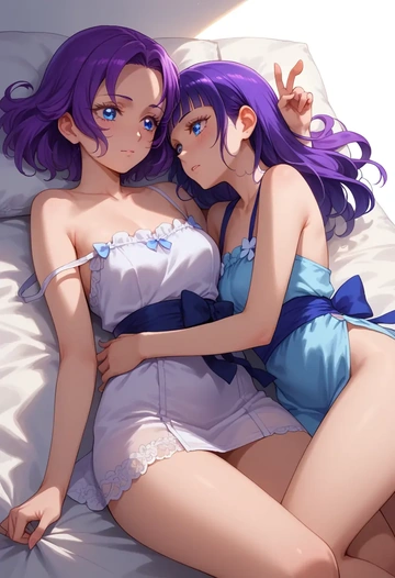 precure,tsukikage_yuri,silk slip dress  - AI generated anime art