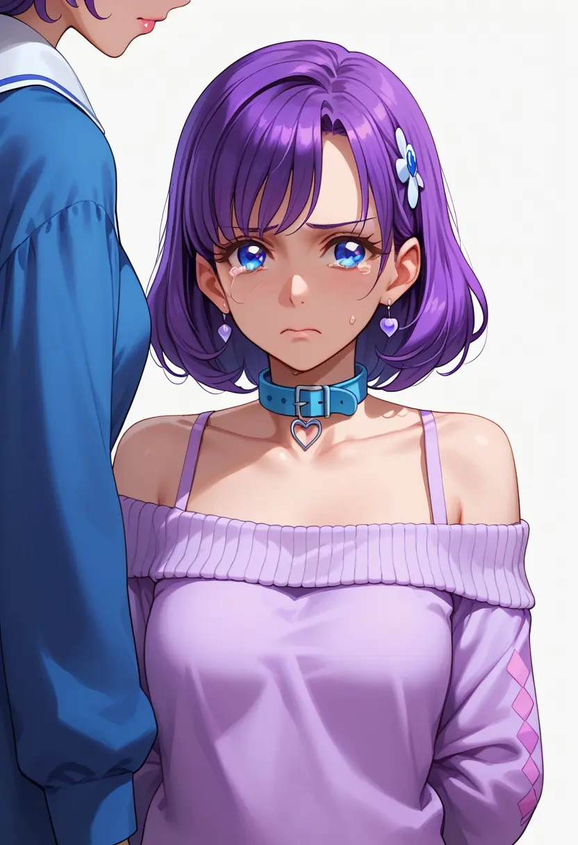 precure,tsukikage_yuri,sweater,off-shoulder,collar  - 