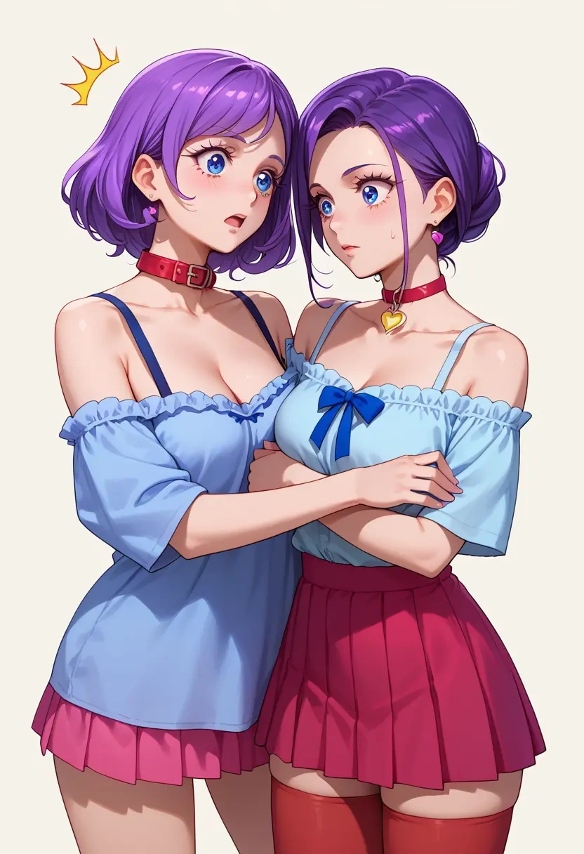 precure,tsukikage_yuri,collar,oversized,Thigh garters  - 