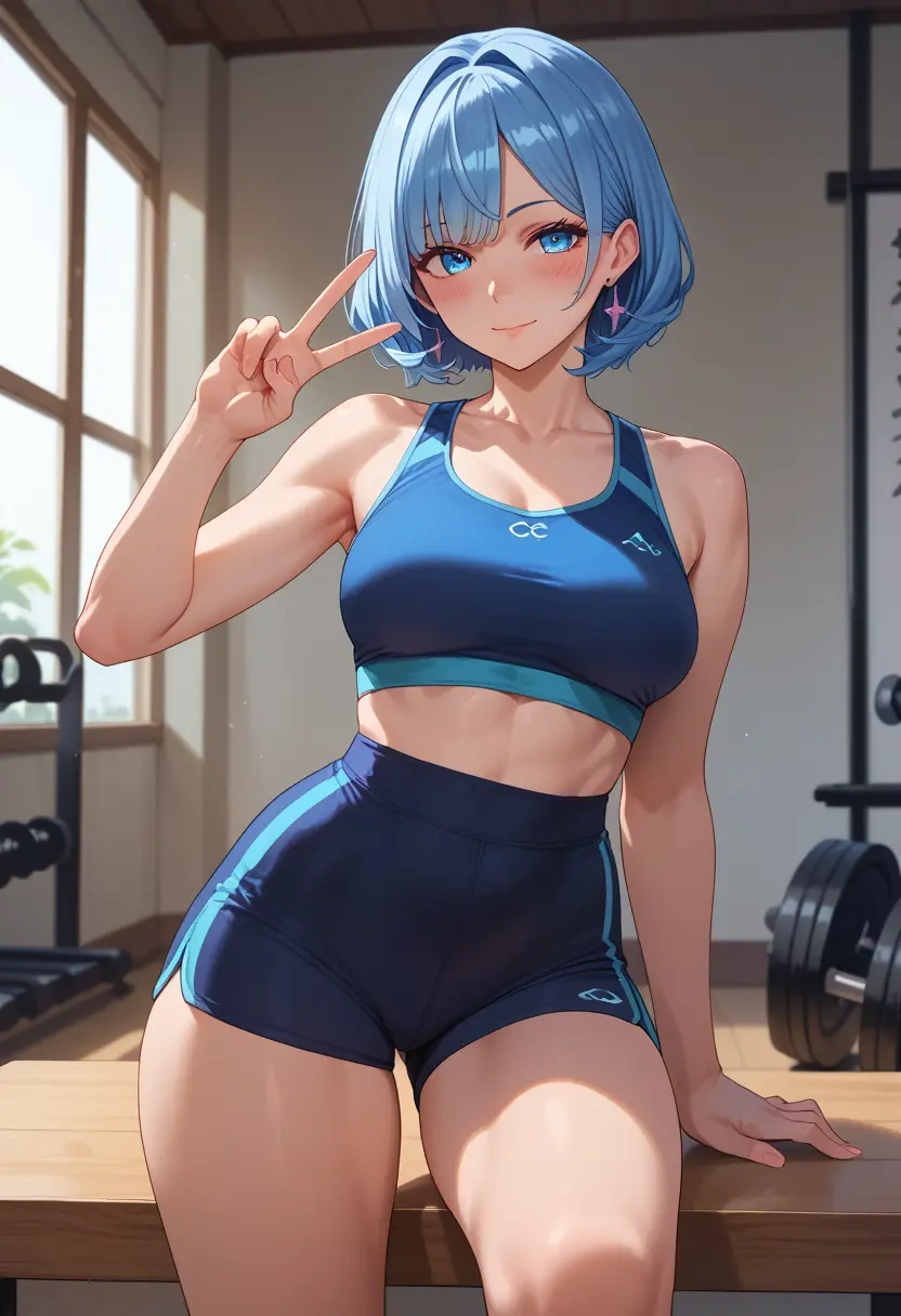 nijisanji,tsukino_mito,yoga shorts  - 