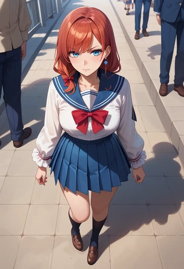 nijisanji,tsukino_mito,sailor, uniform  - AI generated anime art