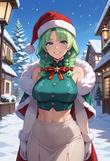 nijisanji,tsukino_mito,Christmas,dress  - AI generated anime art