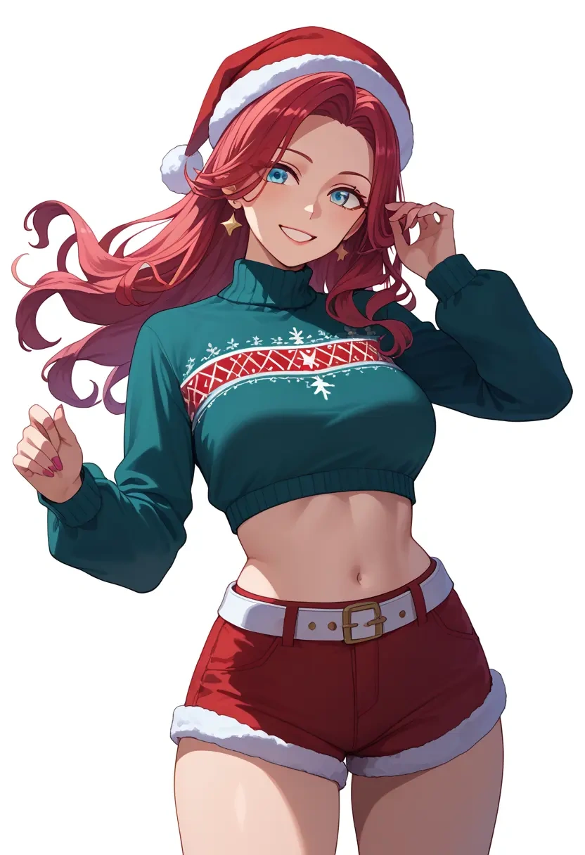 nijisanji,tsukino_mito,Christmas,red velvet shorts  - 