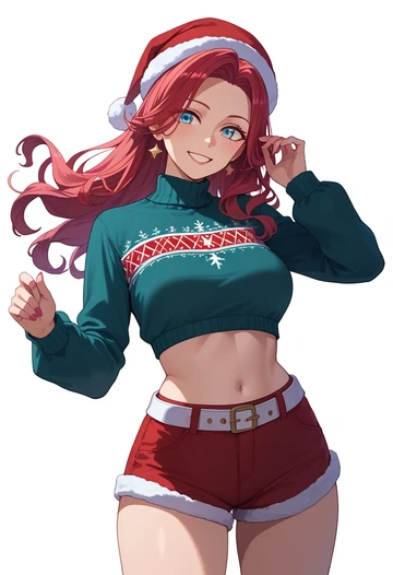 nijisanji,tsukino_mito,Christmas,red velvet shorts  - AI generated anime art