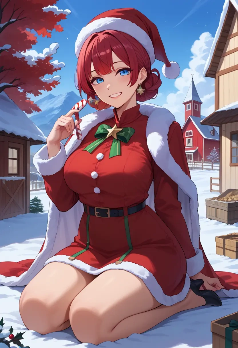 nijisanji,tsukino_mito,Christmas,red velvet dress  - 