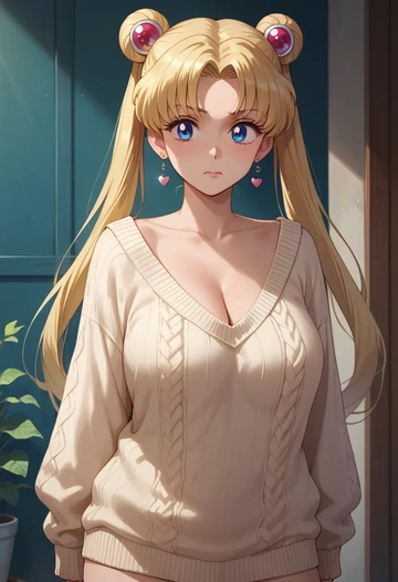 bishoujo_senshi_sailor_moon,tsukino_usagi,sweater  - AI generated anime art