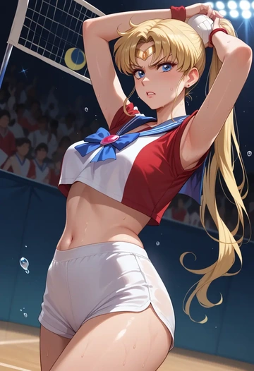 bishoujo_senshi_sailor_moon,tsukino_usagi,volleyball uniform  - AI generated anime art