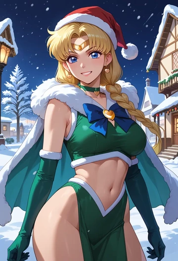 bishoujo_senshi_sailor_moon,tsukino_usagi,Christmas,dress  - AI generated anime art