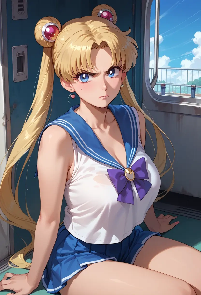 bishoujo_senshi_sailor_moon,tsukino_usagi,tank top,drawstring pants  - 