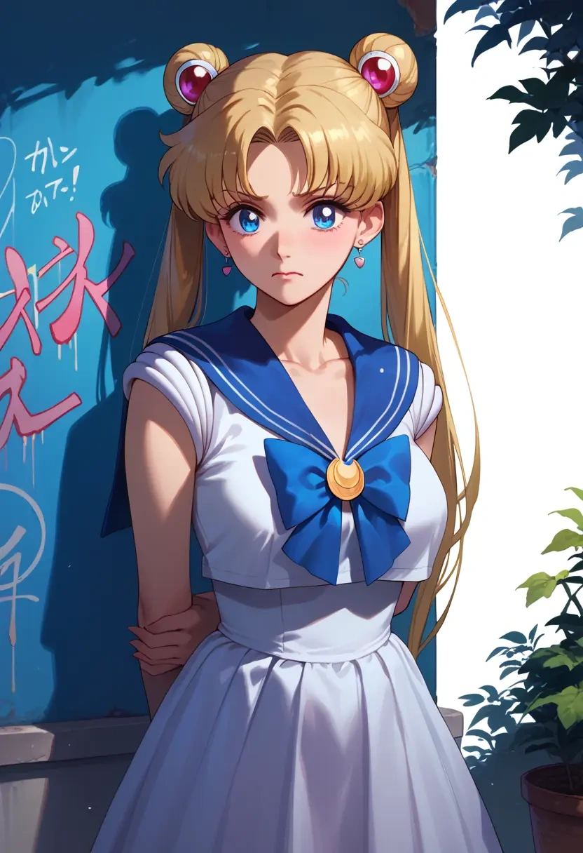 bishoujo_senshi_sailor_moon,tsukino_usagi,floral graffiti blouse,dolphin shorts  - 