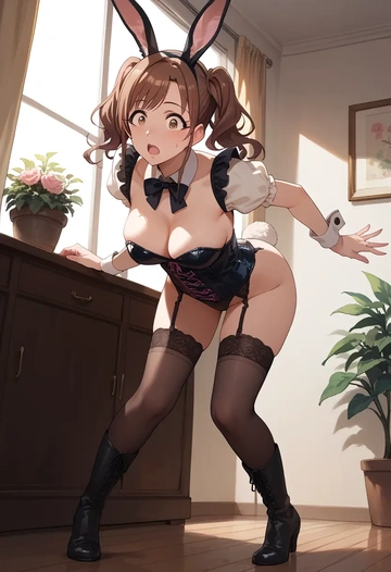 idolmaster,tsukioka_kogane,bunny girl  - AI generated anime art