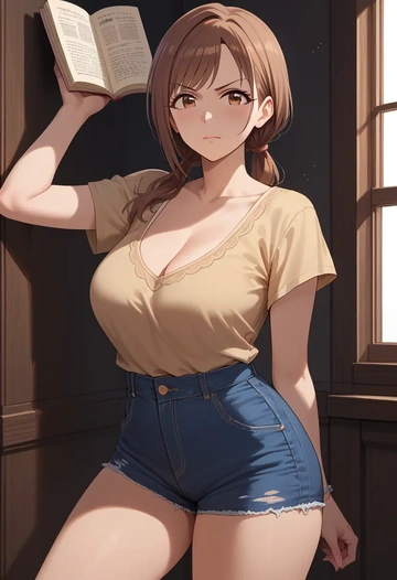 idolmaster,tsukioka_kogane,shorts,sexy  - AI generated anime art