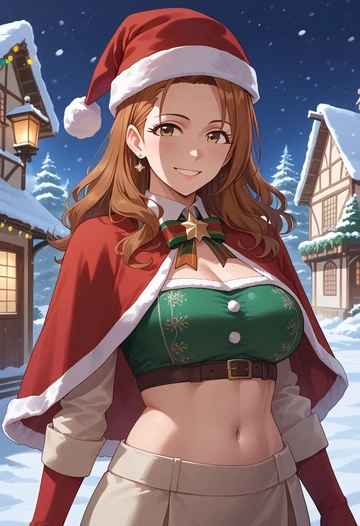 idolmaster,tsukioka_kogane,Christmas,dress  - AI generated anime art